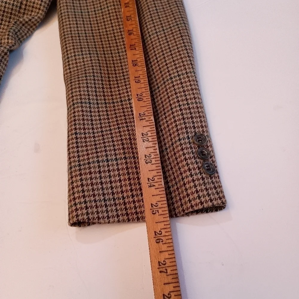 Vintage Hunting Horn by J Riggins Houndstooth Wool Blend Sports Coat/Blazer  42L
